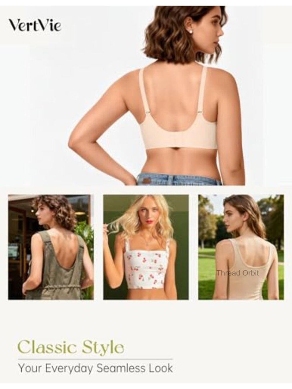 Convertible Wireless Jelly Bra Halter U-Back Racerback Full Coverage with - Picture 3 of 6